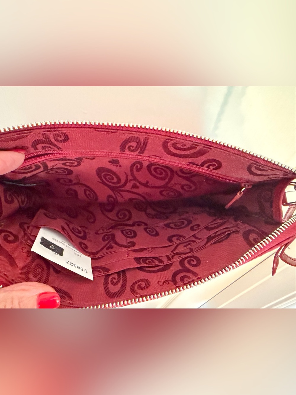 Brighton Red Quilted Crossbody with Silver Heart Accent - Picture 4 of 6